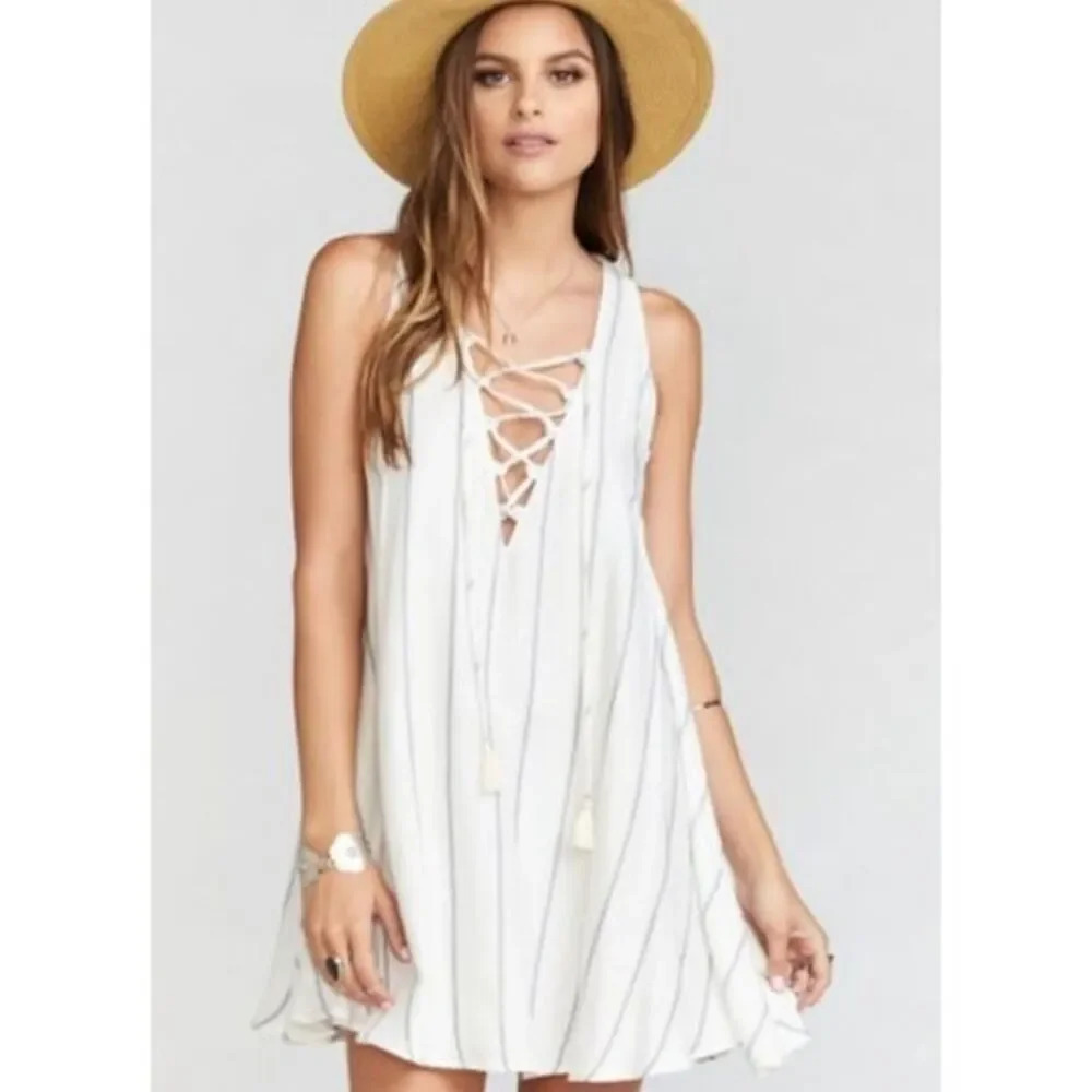 NWOT SMYM Rancho Mirage Lace Up Dress